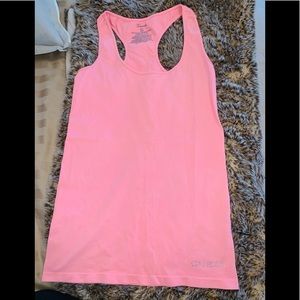 Coral/pink Guess razor back tank top